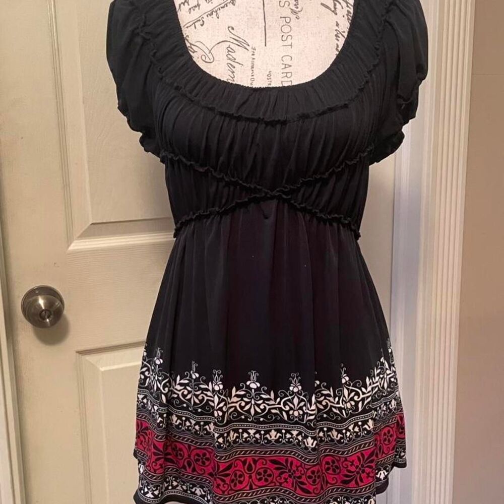 Max-studio Women's Black and Red Dress
